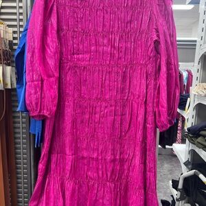 Trina Turk Vibrant Pink Long Sleeve Dress